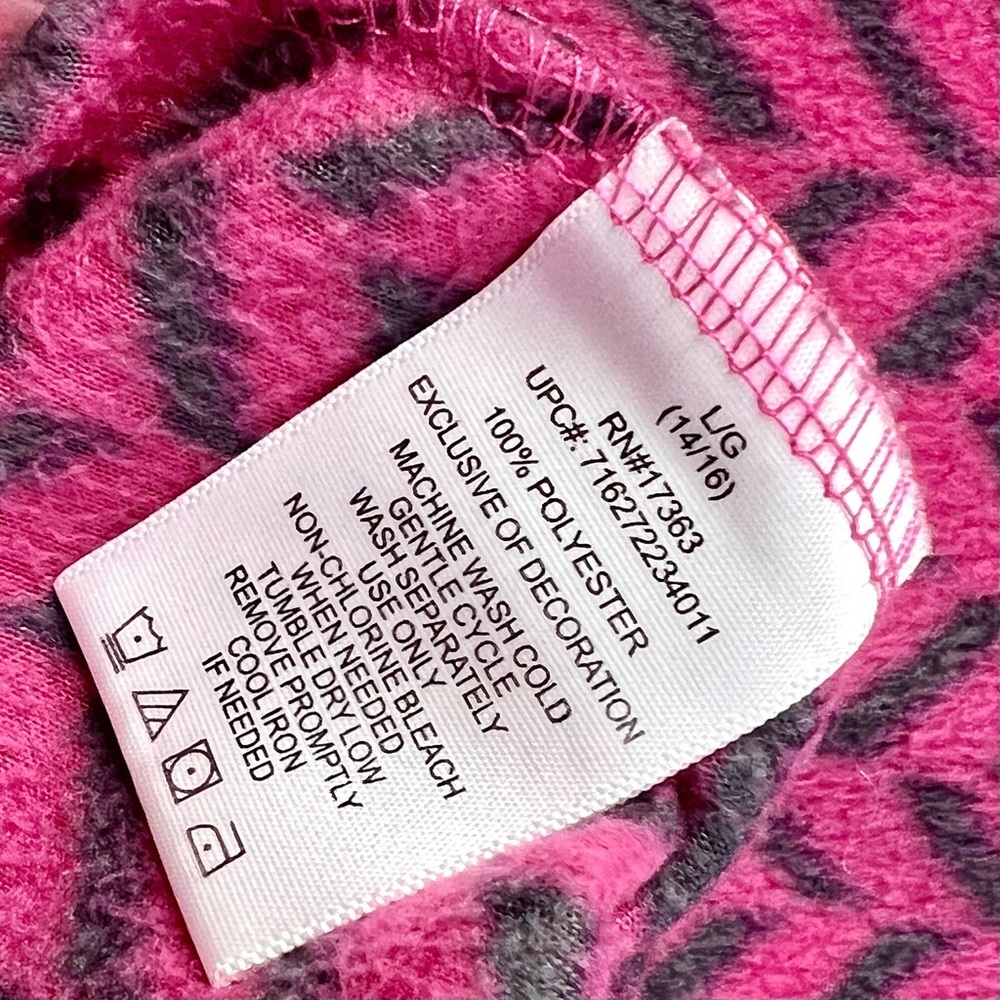 Anne Klein Sleep Lounge Fleece Set Pink Gray Herringbone Print Women’s Large - Picture 7 of 12